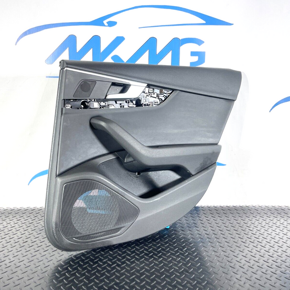 16-19 AUDI A4 B9 GENUINE SALOON REAR RIGHT DRIVER SIDE BLACK LEATHER DOOR CARD