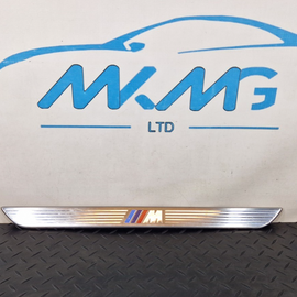 10-13 BMW X5 E70 LCI FRONT ENTRANCE DOOR SILL COVER KICK PLATE TRIM 7205263