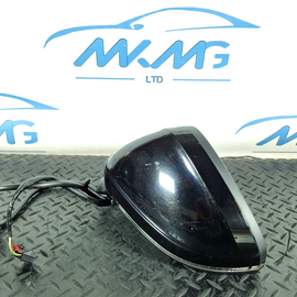 16-19 AUDI A4 B9 GENUINE LEFT PASSENGER SIDE WING MIRROR IN BLACK LY9B (DAMAGED)
