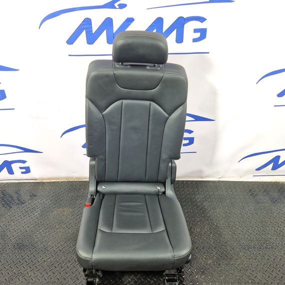 16-20 AUDI Q7 4M GENUINE REAR LEFT 2ND ROW BLACK LEATHER SEAT WITH HEADREST