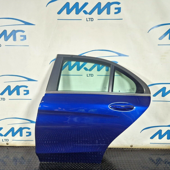 14-21 MERCEDES BENZ SALOON W205 REAR LEFT N/S COMPLETE DOOR BLUE 896 (SCRATCHES)