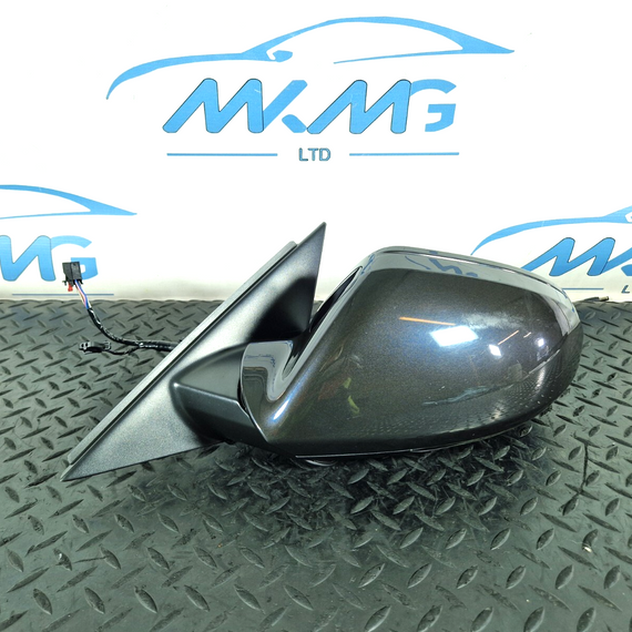 12-18 AUDI A6 C7 FRONT LEFT SIDE WING MIRROR BLIND SPOT /POWER FOLD GREY X7U