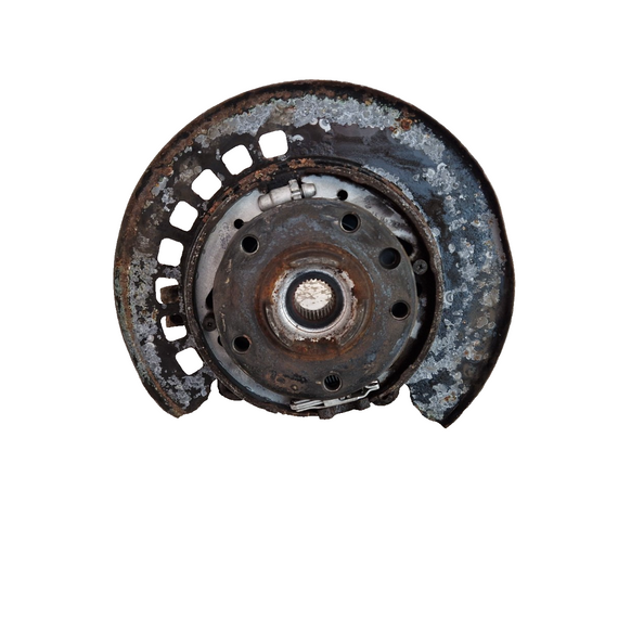 10-15 AUDI Q7 4L REAR WHEEL CARRIER KNUCKLE BRAKE DISC PLATE LEFT N/S 7L8505435A