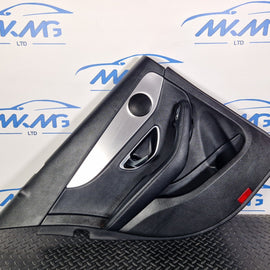 14-21 MERCEDES BENZ C200d W205 REAR PASSENGER SIDE DOOR CARD BLACK LEATHER