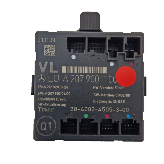 MERCEDES BENZ W207 E CLASS DOOR CONTROL MODULE ECU FRONT LEFT A2079001100