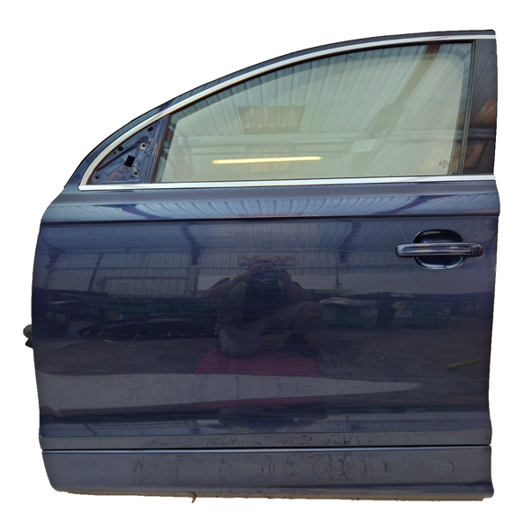 10-15 AUDI Q7 4L GENUINE FRONT LEFT PASSENGER SIDE COMPLETE DOOR BLUE LH5X