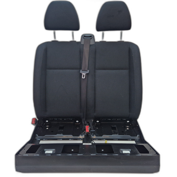 MERCEDES BENZ VITO W447 FRONT LEFT N/S PASSENGER BLACK CLOTH DOUBLE SEAT