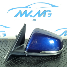 16-22 BMW X1 F48 GENUINE FRONT LEFT N/S MANUAL FOLD WING MIRROR BLUE C10 6 PIN