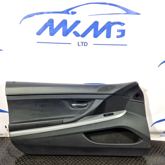 11-18 BMW 6 SERIES F13 COUPE GENUINE LEFT N/S BLACK LEATHER DOOR CARD PANEL