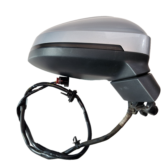 16-19 AUDI A4 B9 GENUINE RIGHT DRIVER O/S MANUAL FOLD WING MIRROR SILVER LZ7G