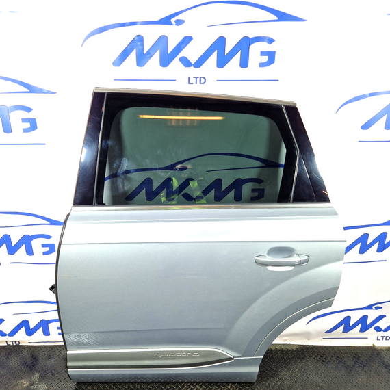 16-20 AUDI Q7 4M S-LINE OEM REAR LEFT N/S/R COMPLETE DOOR FLORETT SILVER LZ7G