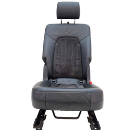 10-15 AUDI Q7 4L DRIVER SIDE RIGHT REAR FOLDING HALF LEATHER SEAT BLACK
