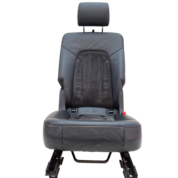 10-15 AUDI Q7 4L DRIVER SIDE RIGHT REAR FOLDING HALF LEATHER SEAT BLACK