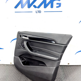 16-22 BMW X1 F48 FRONT RIGHT SIDE BLACK LEATHER DOOR CARD WITH WINDOW SWITCH