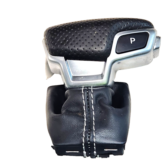 16-20 AUDI Q7 4M GEAR SELECTOR KNOB SHIFTER LEVER LEATHER 4M2713140F 4M2713139F