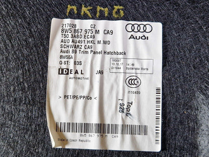 16-19 AUDI A4 B9 S-LINE GENUINE SALOON REAR BOOT LID CARPET COVER 8W5867975M