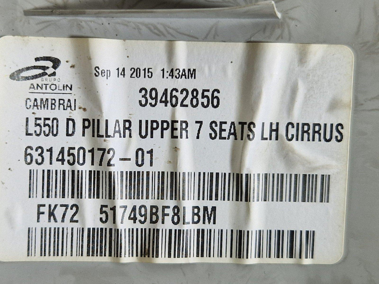14-19 LAND ROVER L550 DISCOVERY SPORT OEM N/S/R PASSENGER PILLAR TRIM FK7251749B