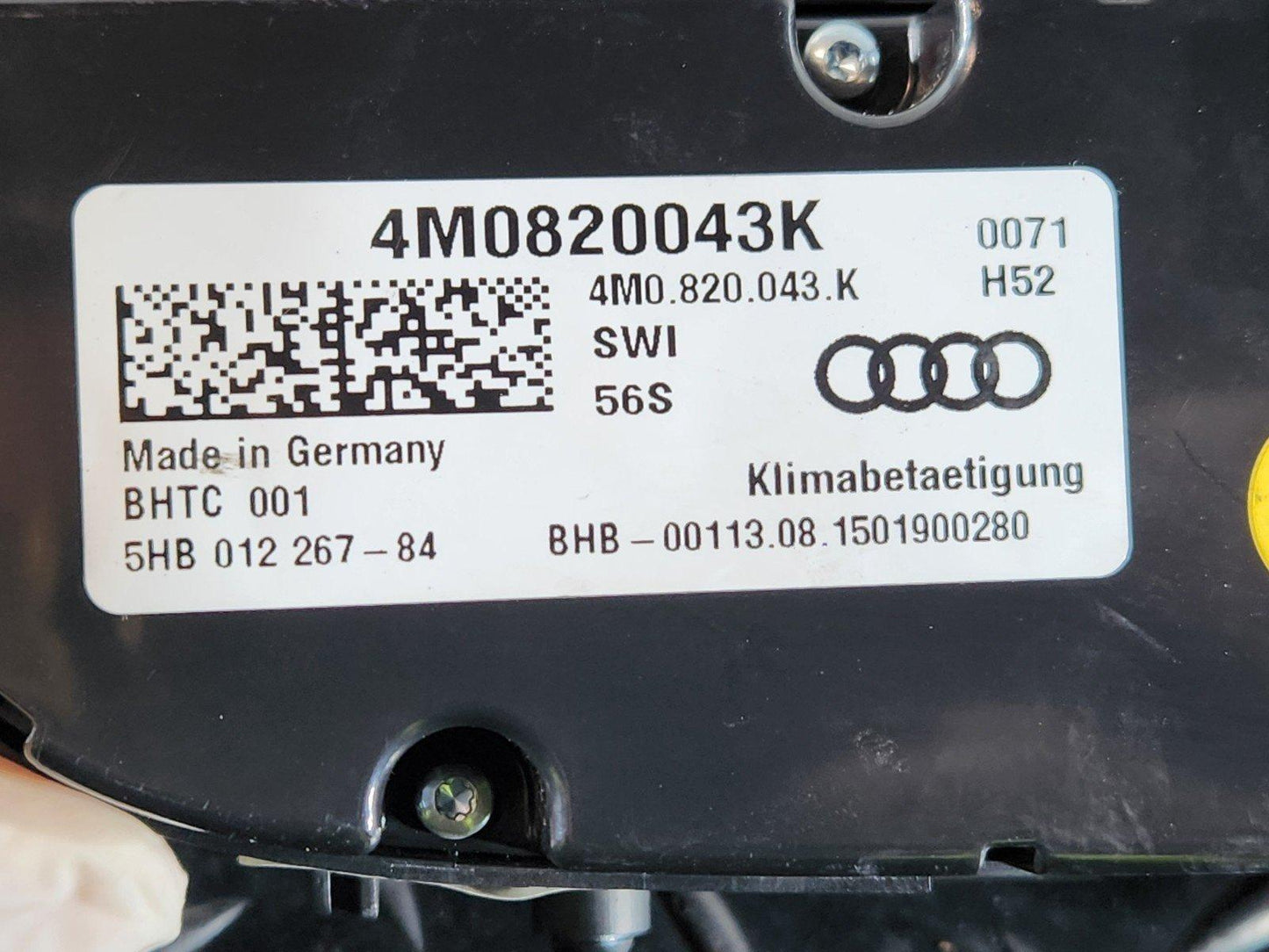 16-20 AUDI Q7 4M GENUINE A/C CLIMATE CONTROL SWITCH PANEL 4M0820043K