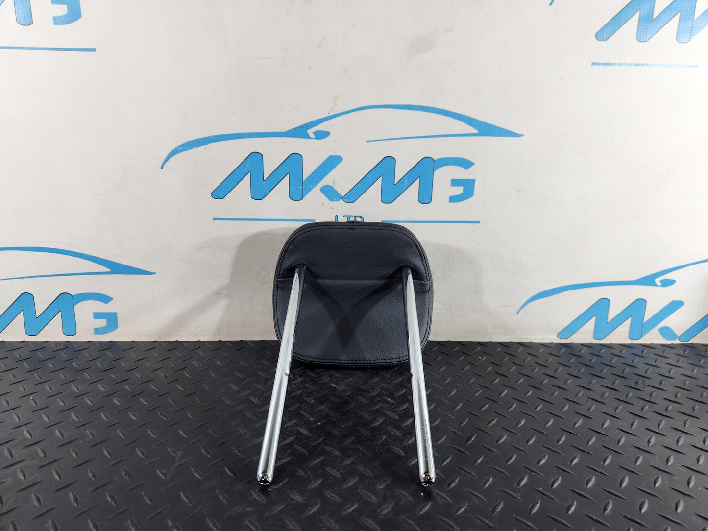 BMW 118i F40 Rear Seat Black Leather Headrest Blue Stiching
