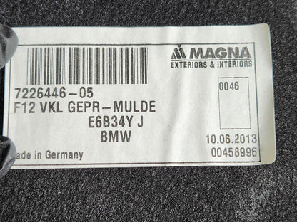 11-18 BMW 6 SERIES F06 F13 OEM TRUNK TRIM INDENTATION FLOOR TRIM PANEL 7226446
