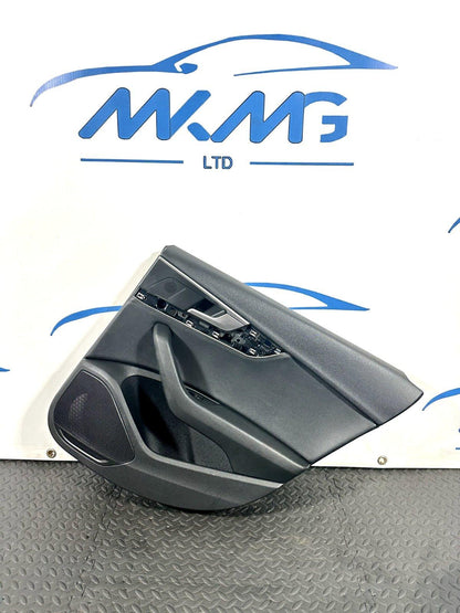 16-19 AUDI A4 B9 AVANT/ESTATE GENUINE REAR DRIVER SIDE LEATHER DOOR CARD BLACK