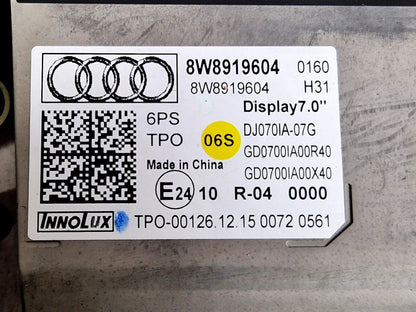 16-19 AUDI A4 B9 GENUINE SAT NAV DISPLAY MMI SCREEN 8W2919604