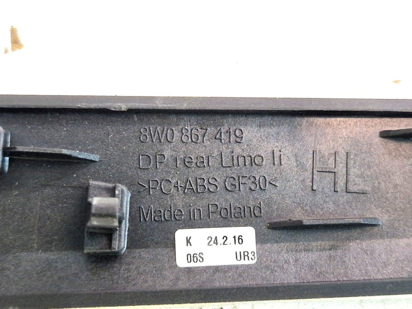 16-19 AUDI A4 B9 GENUINE REAR LEFT PASSENGER SIDE DOOR CARD TRIM 8W0867419