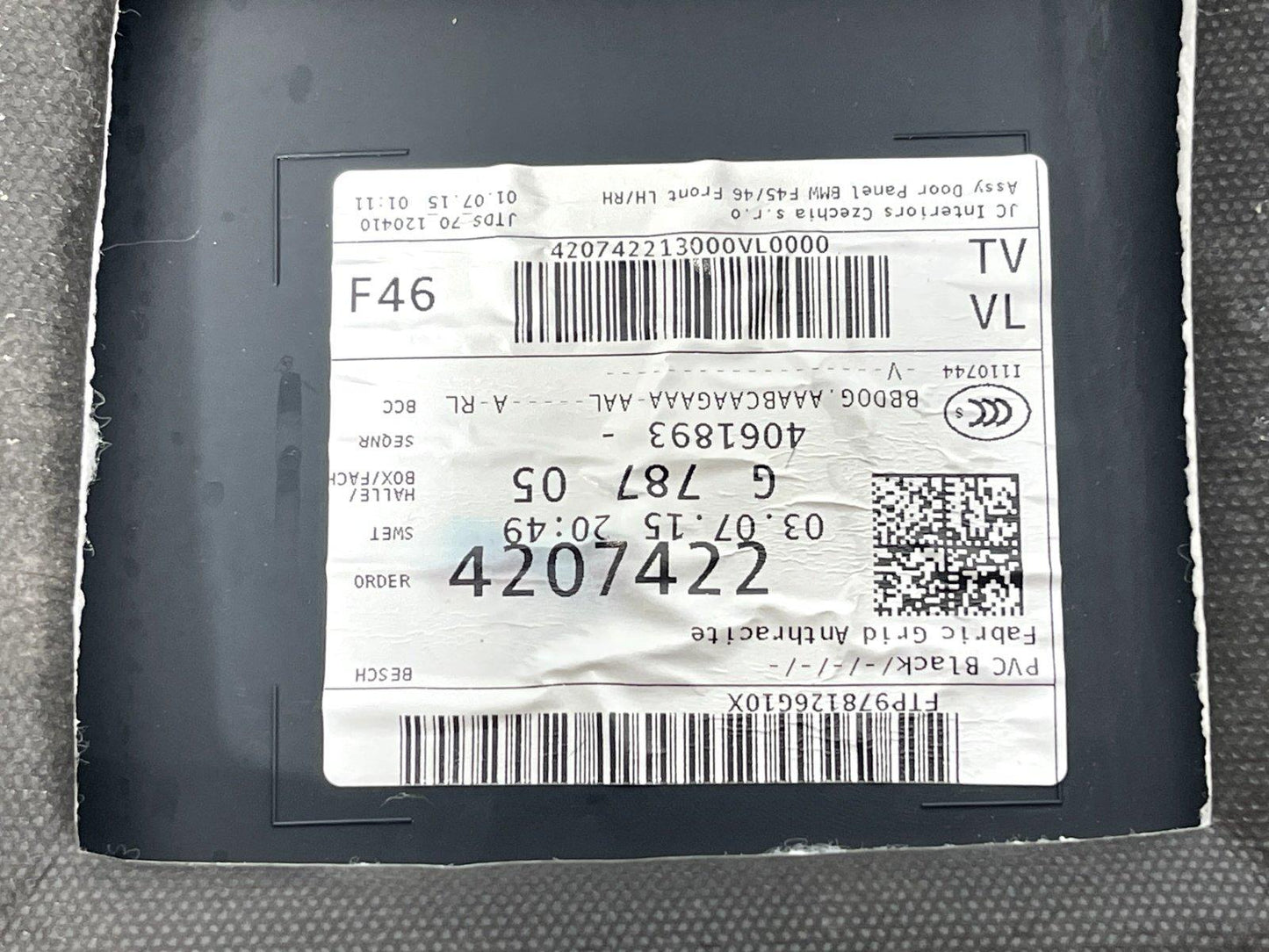 14-21 BMW 2 SERIES GRAN TOURER F46 GENUINE FRONT LEFT SIDE SIDE DOOR CARD