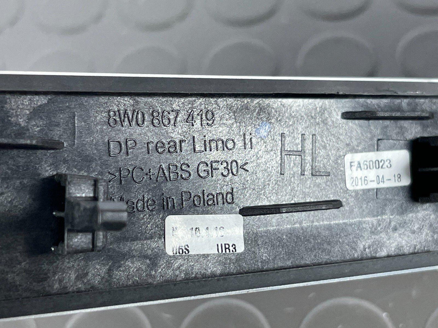 16-19 AUDI A4 B9 GENUINE  REAR LEFT PASSENGER DOOR CARD TRIM 8W0867419