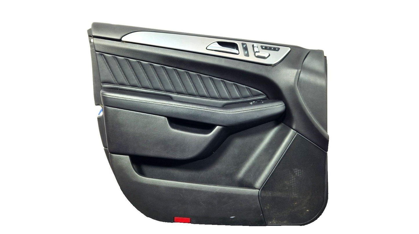 11-19 MERCEDES BENZ ML W166 OEM COMPLETE FRONT LEFT N/S BLACK LEATHER DOOR CARD