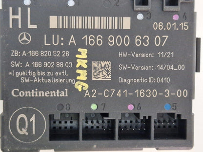 15-21 MERCEDES-BENZ GLE-CLASS LEFT REAR DOOR CONTROL MODULE A1669006307