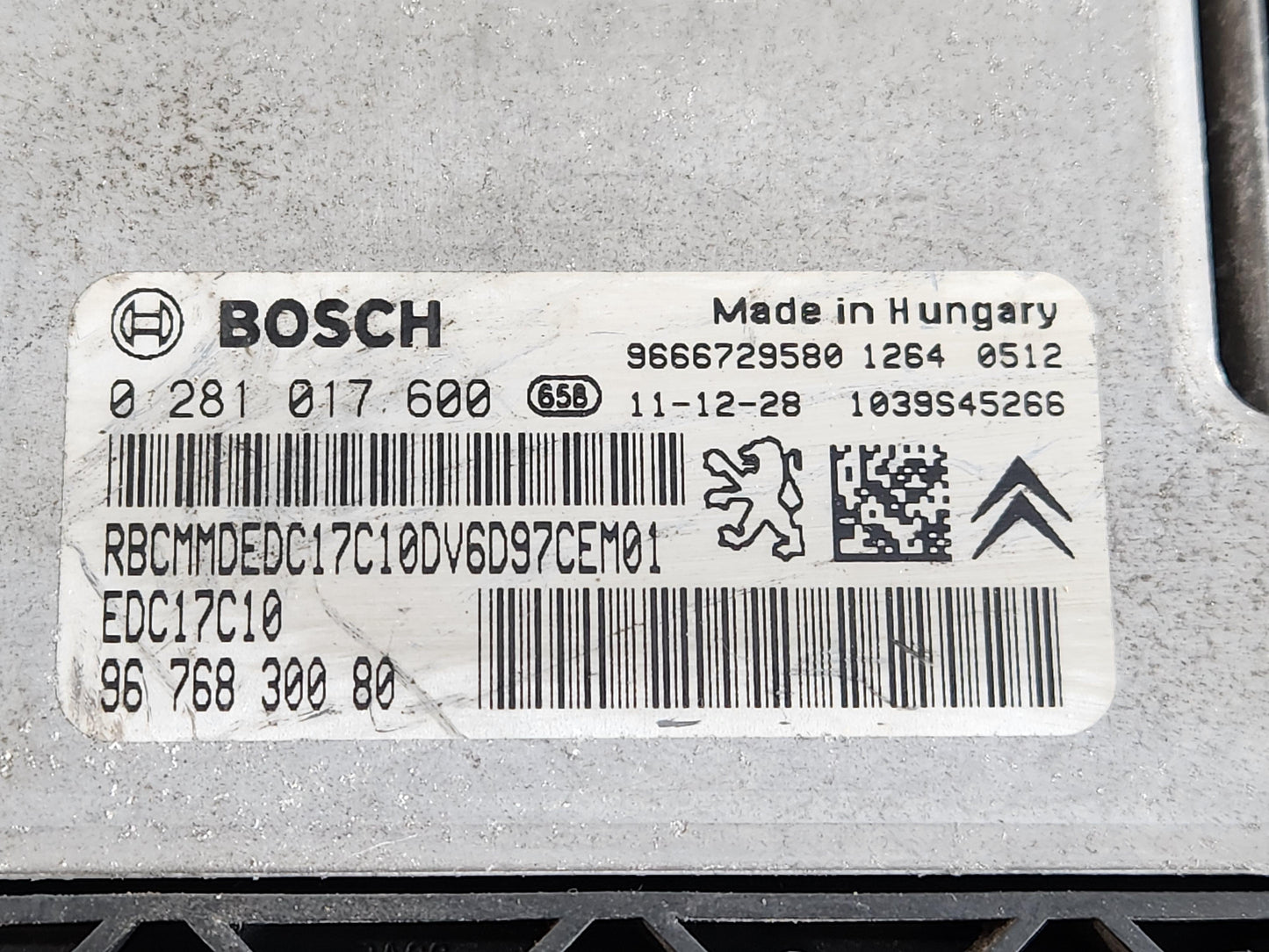 Citroen DS3 Hatchback Engine Control Unit ECU Genuine 0281017600