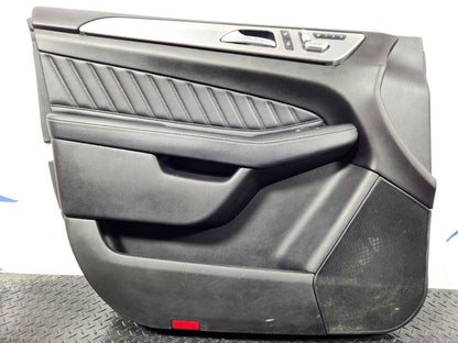 11-19 MERCEDES BENZ ML W166 OEM COMPLETE FRONT LEFT N/S BLACK LEATHER DOOR CARD