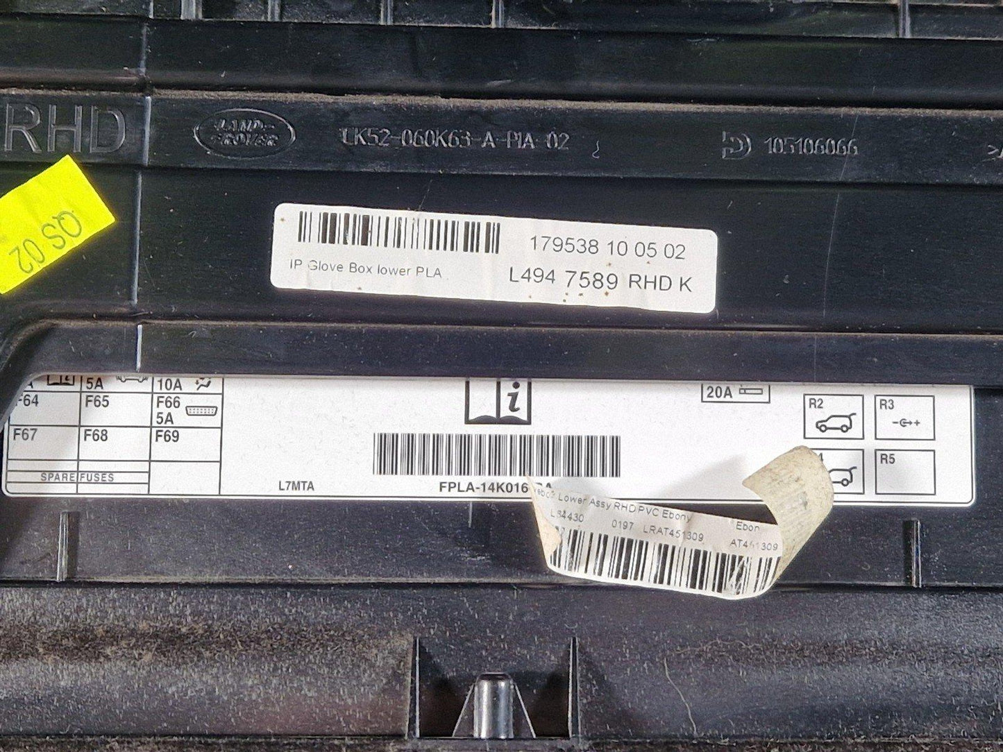 13-23 RANGE ROVER SPORT L494 OEM LOWER GLOVE BOX COMPARTMENT LK52-060K63-A