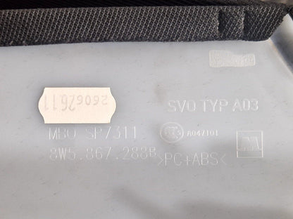16-19 AUDI A4 B9 REAR RIGHT DRIVER SIDE COMPLETE C-PILLAR TRIM 8W5867288B