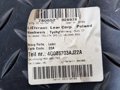 10-18 AUDI A7 4G S-LINE GENUINE REAR SEAT BACK BOLSTERS 4G085703A