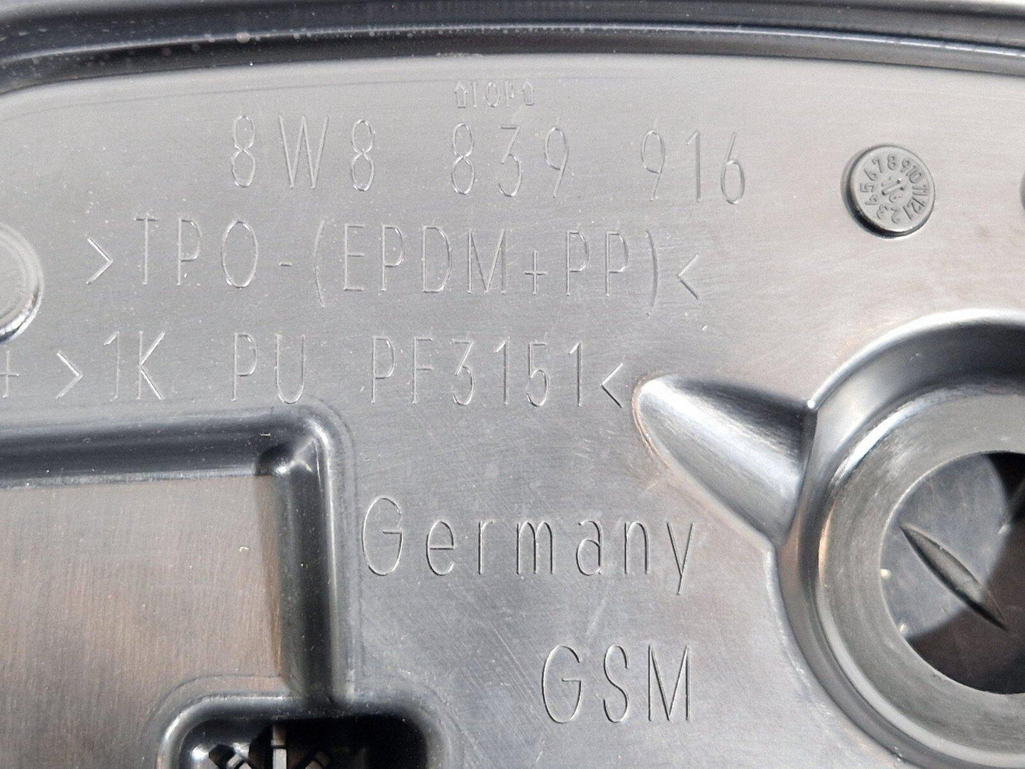 16-23 AUDI A5 F5 SPORTBACK REAR RIGHT DOOR INNER PANEL COVER 8W8839916