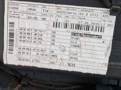 12-18 AUDI A6 C7 2.0 DIESEL GENUINE ESTATE FRONT RIGHT SIDE DOOR CARD 4G1867106
