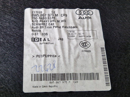 16-19 AUDI A4 B9 GENUINE BOOTLID TAILGATE TRIM PANEL 8W5867975