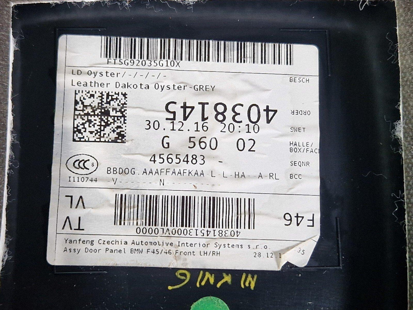 14-21 BMW 2 SERIES GRAN TOURER F46 GENUINE FRONT LEFT N/S DOOR CARD 7404823