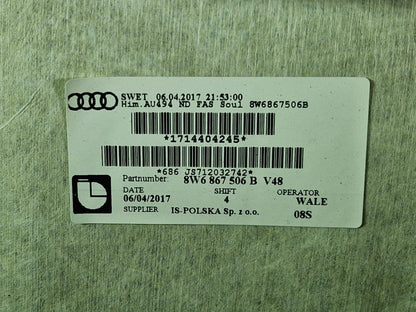 17-24 AUDI S5 F5 GENUINE OEM ORIGINAL BLACK HEADLINER ROOF LINING 8W6867506B