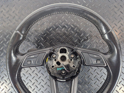 16-19 AUDI A4 B9 STEERING WHEEL MULTIFUNCTION BLACK LEATHER 8W0419091F