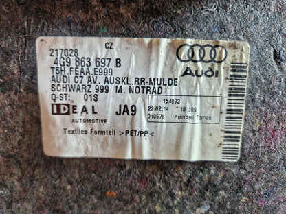 12-18 AUDI A6 C7 GENUINE REAR BOOT FLOOR CARPET INSULATION TRIM 4G9863697B