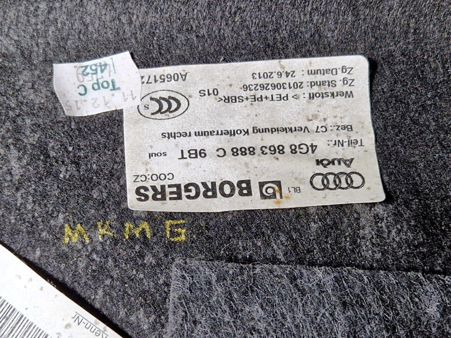 15-18 AUDI A7 4G OEM REAR RIGHT TAILGATE BOOT TRIM PANEL 4G8863888