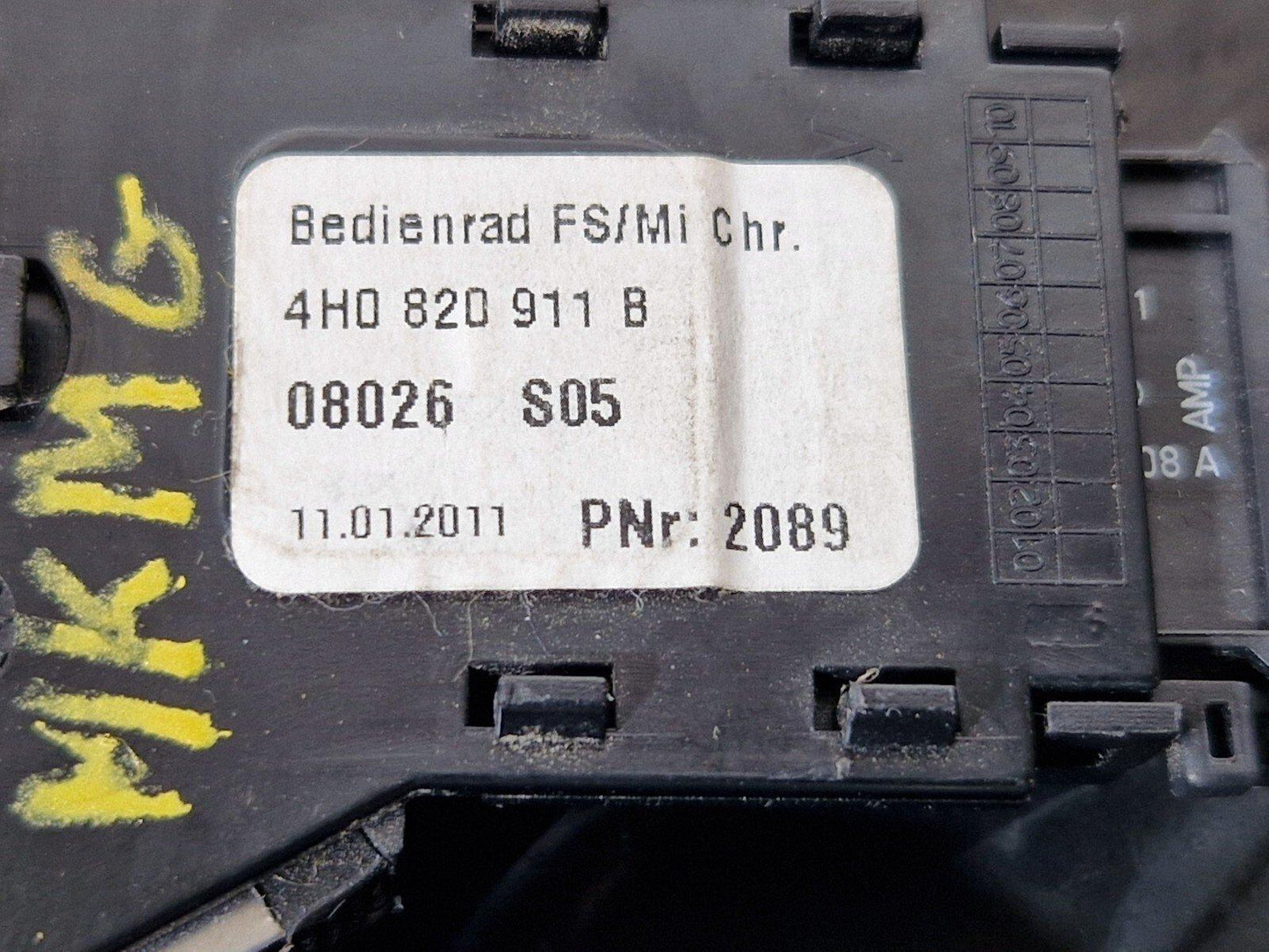 10-17 AUDI A8 4H PDC PARKING DISTANCE SENSOR CONTROL SWITCH 4H2959614S 4H0820911