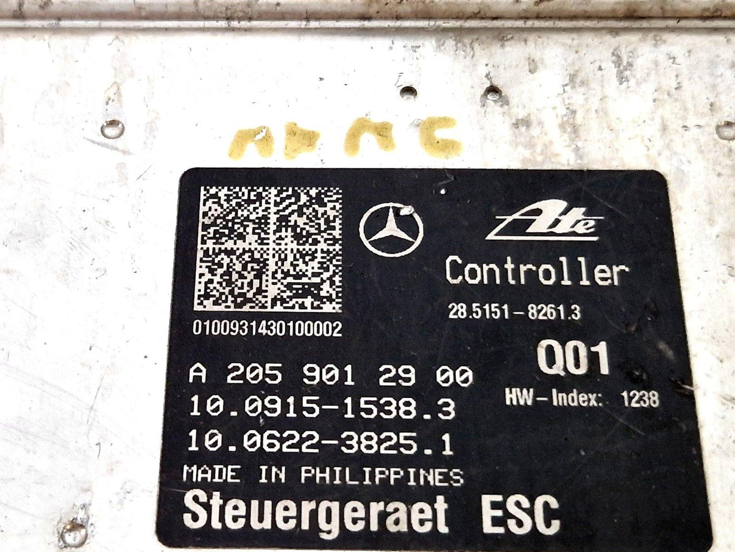 14-21 MERCEDES BENZ C300 W205 ABS PUMP CONTROL MODULE A2059012900