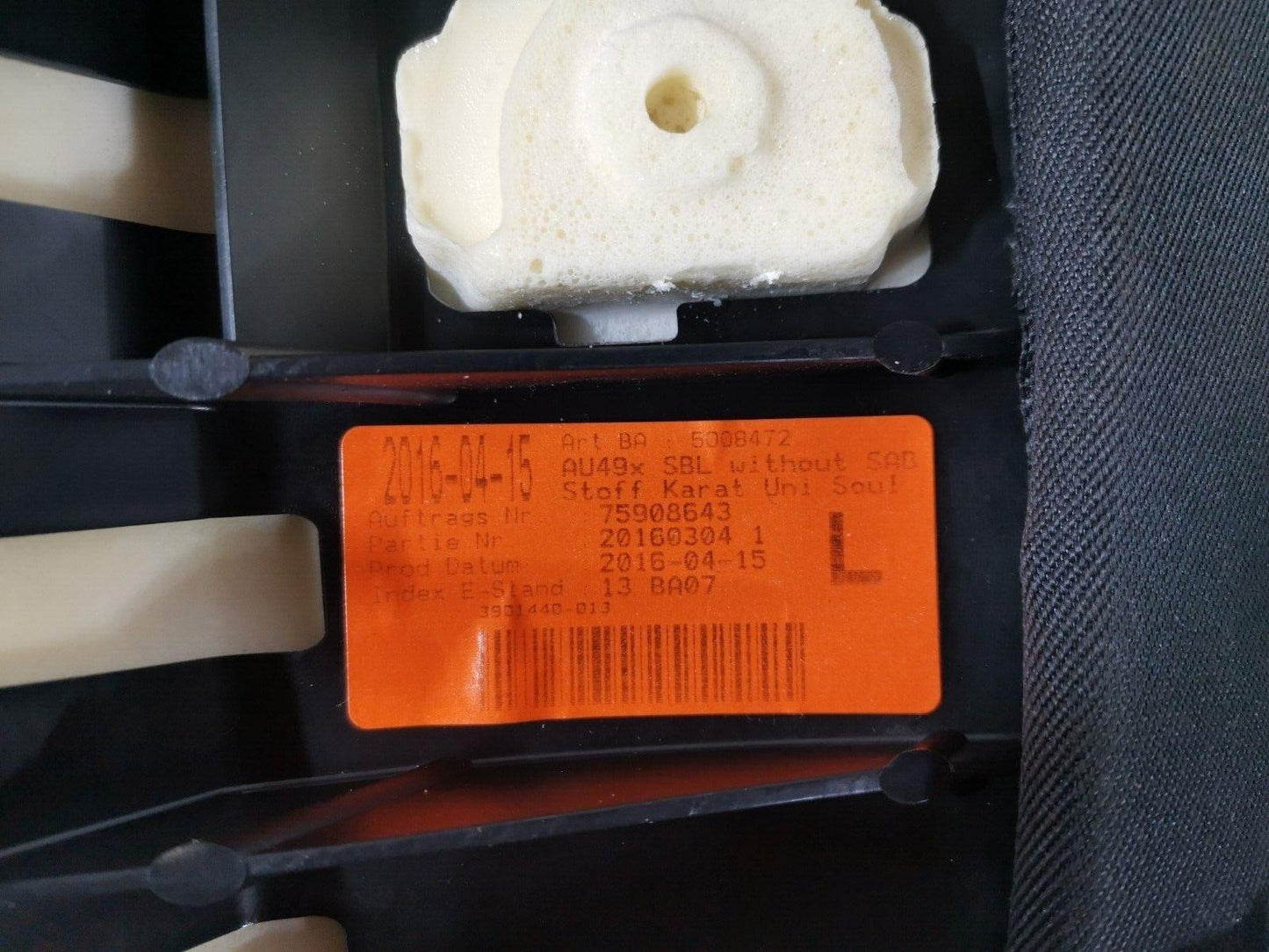 16-19 AUDI A4 B9 SALOON GENUINE REAR LEFT PASSENGER SIDE CLOTH BOLSTER 8W0885703
