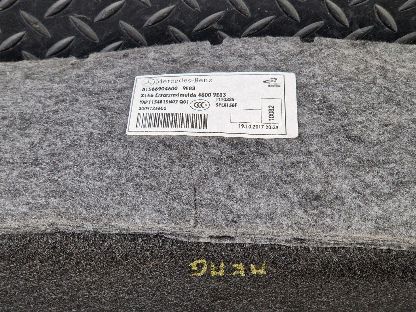 14-19 MERCEDES BENZ GLA X156 GENUINE OEM BOOT FLOOR CARPET A1566904600