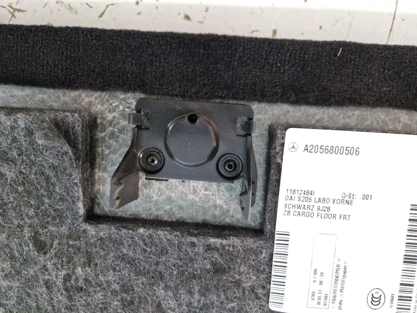 14-21 MERCEDES BENZ C200d W205 OEM FLOOR PANEL MAT LINER CARPET A2056800506