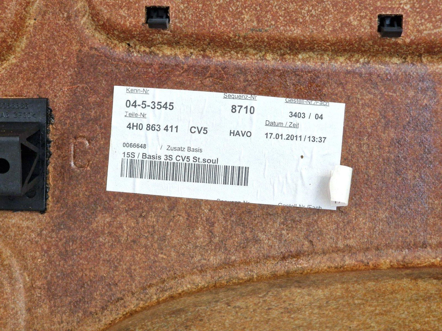AUDI A8 GENUINE PARCEL SHELF PANEL TRIM 4H0863411 DAMAGED